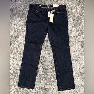 Loft Jeans Womens DARK BLUE DENIM Modern Slim Pants Stretch Ann Taylor Sz 14 NEW